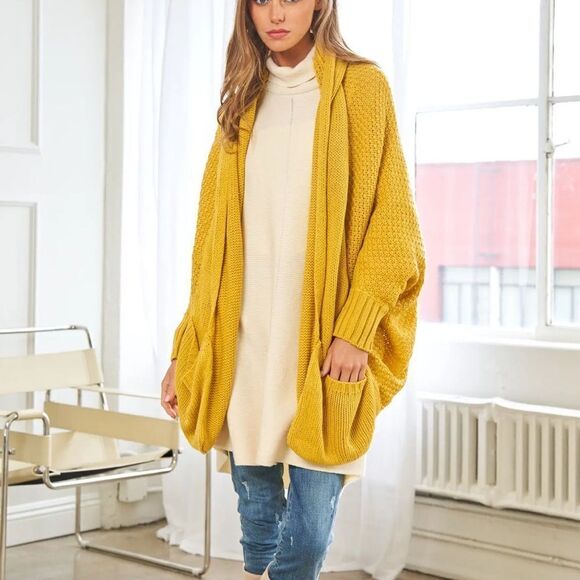 Davi & Dani Chill Of Fall Cardigan Sweater Rust Red Orange NEW - Picture 8 of 11